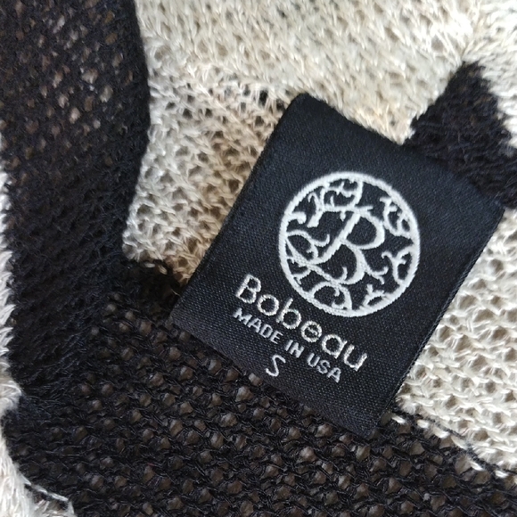 Bobeau Black and Cream Striped Cardigan - Picture 4 of 16